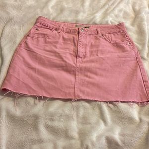 Topshop Pink Denim Skirt